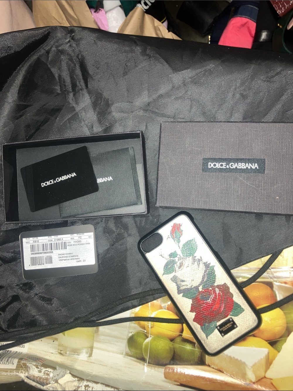 Dolce & Gabbana dauphine stampata iPhone Case with Red and Cream Rose Motif